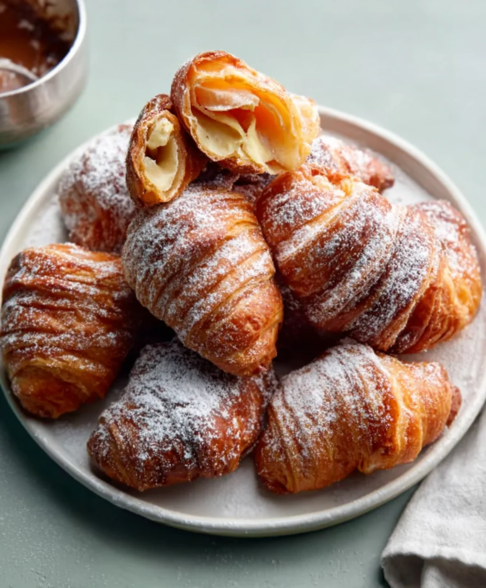 Fried Croissant Beignets - Easy Crispy Dessert