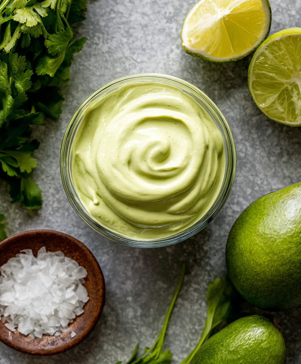 Creamiest Avocado Crema - Tacos Salads & More