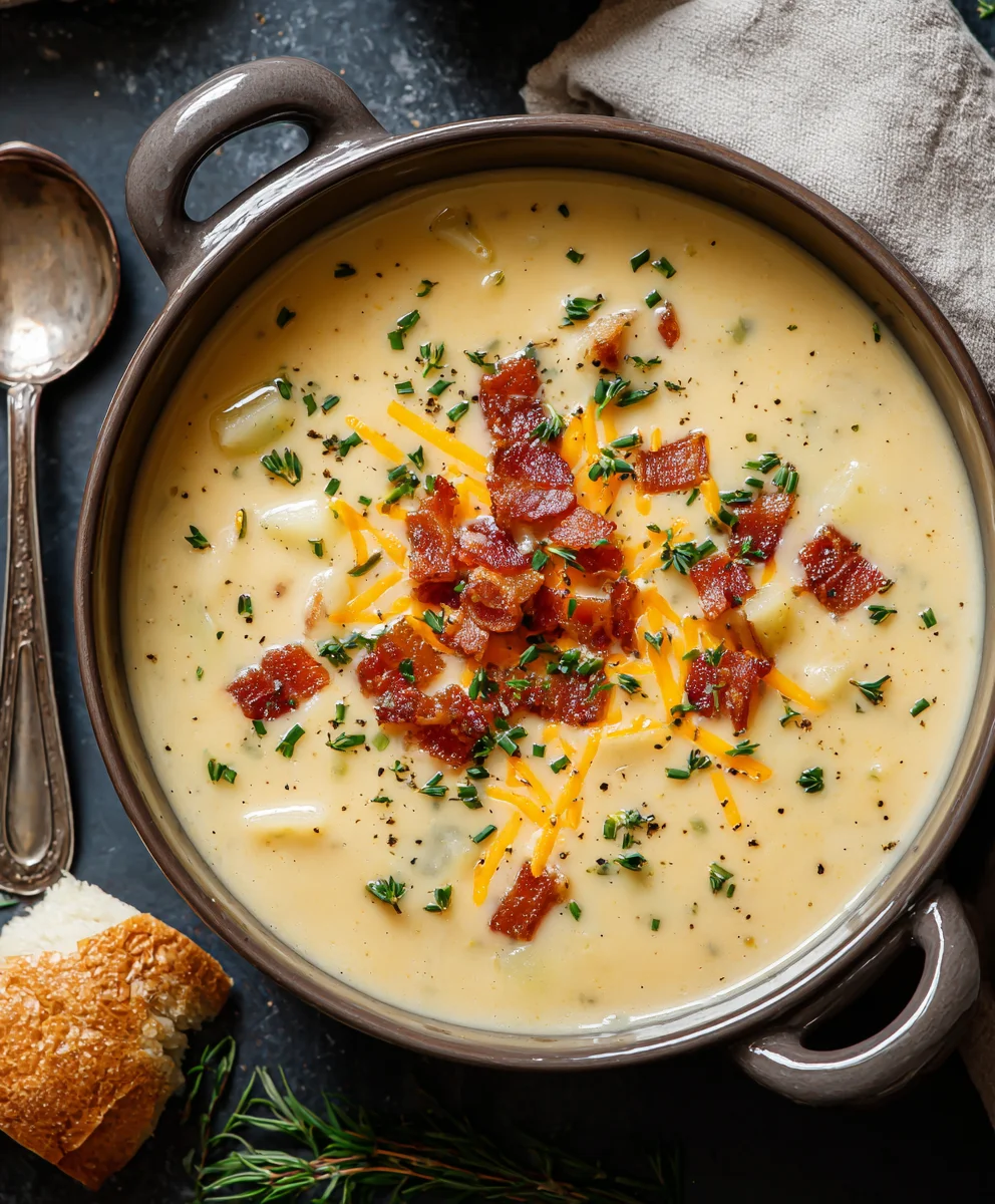 Outback Potato Soup - Creamy Beef & Cheddar Delight
