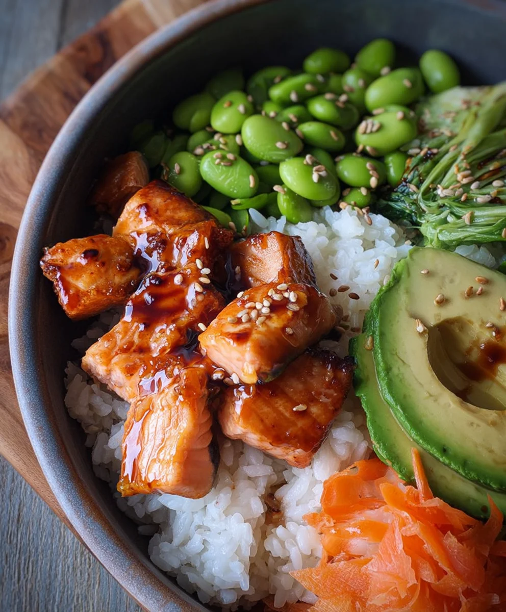 Gluten-Free Teriyaki Salmon Sushi Bowl Delight
