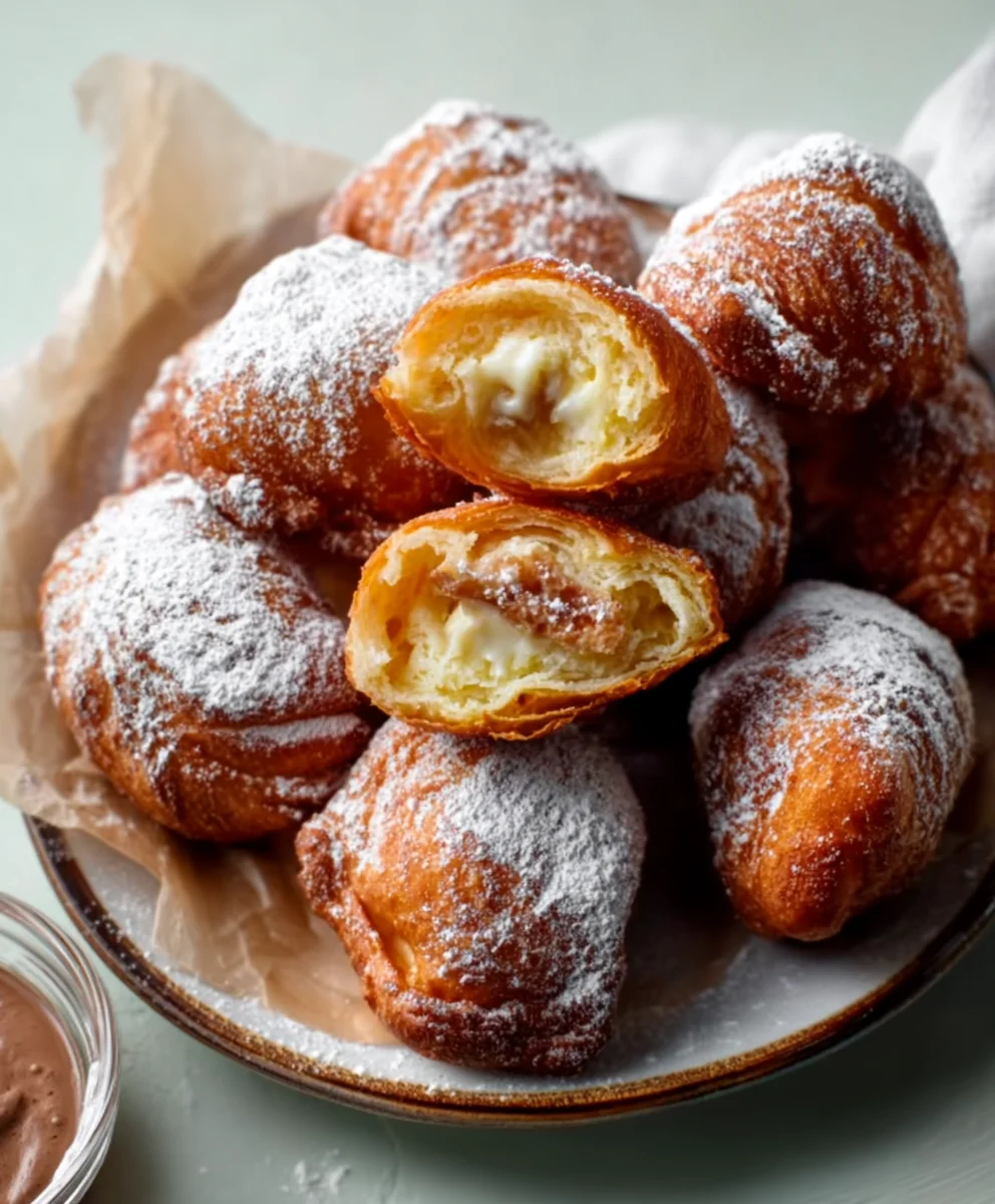 Fried Croissant Beignets - Easy Crispy Dessert