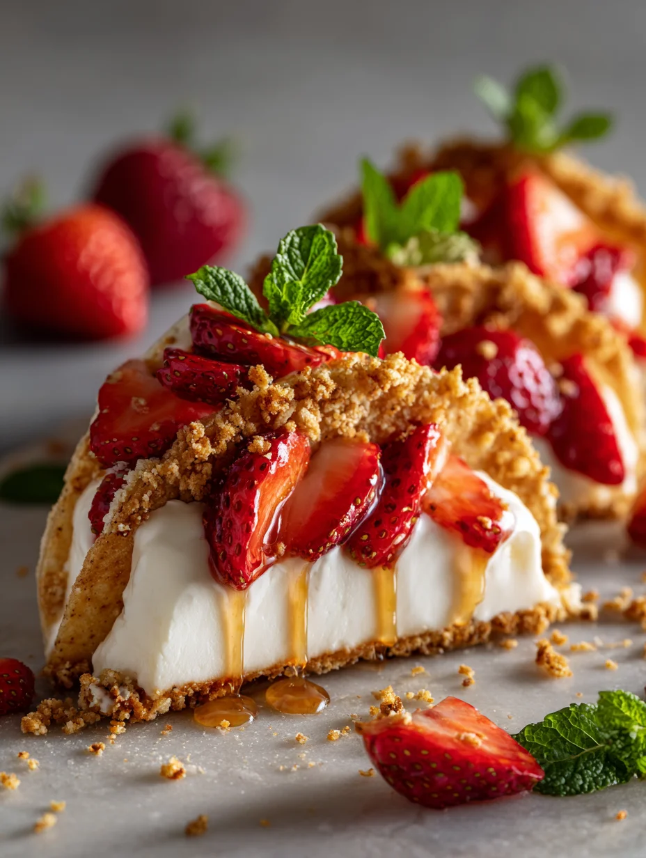 Strawberry Crunch Cheesecake Tacos-Easy Dessert