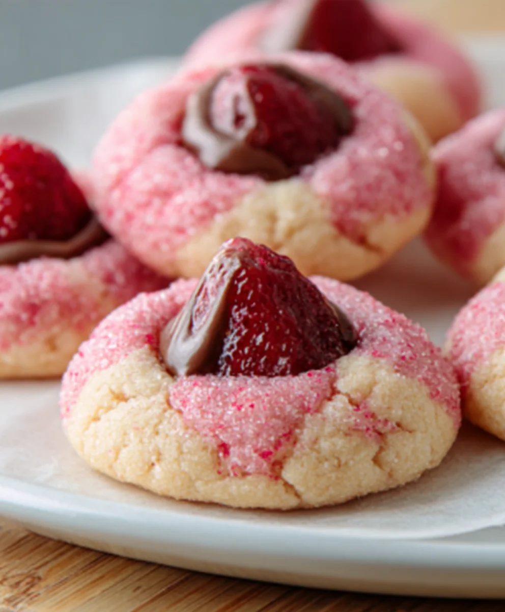 Strawberry Kiss Cookies - Easy Homemade Treats
