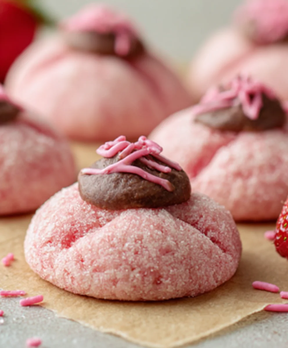 Strawberry Kiss Cookies - Easy Homemade Treats