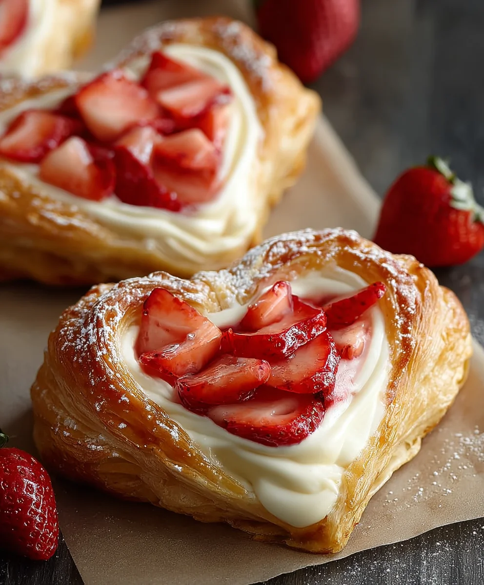 Easy Strawberry Cream Danish Recipe - Delicious Pastry