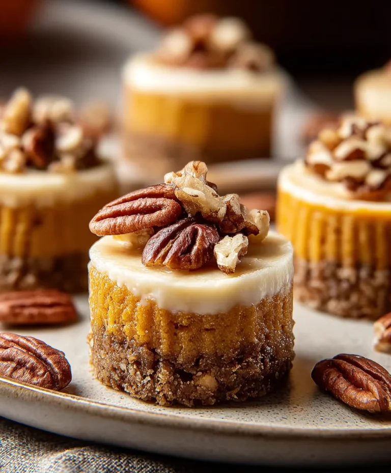 Pumpkin Pecan Mini Cheesecakes-Easy Fall Dessert
