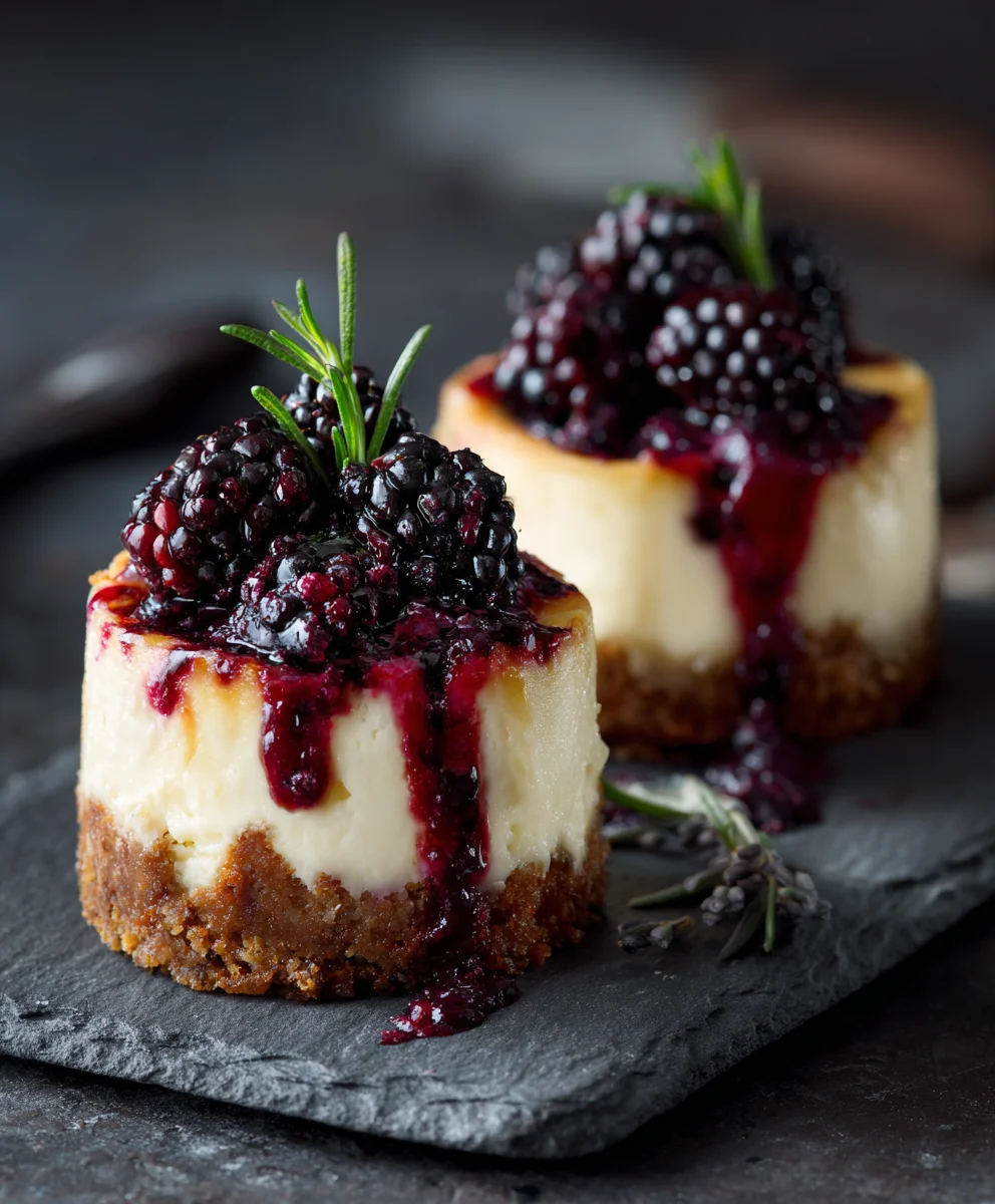 Luscious Blackberry Lavender Cheesecakes-Easy Recipe