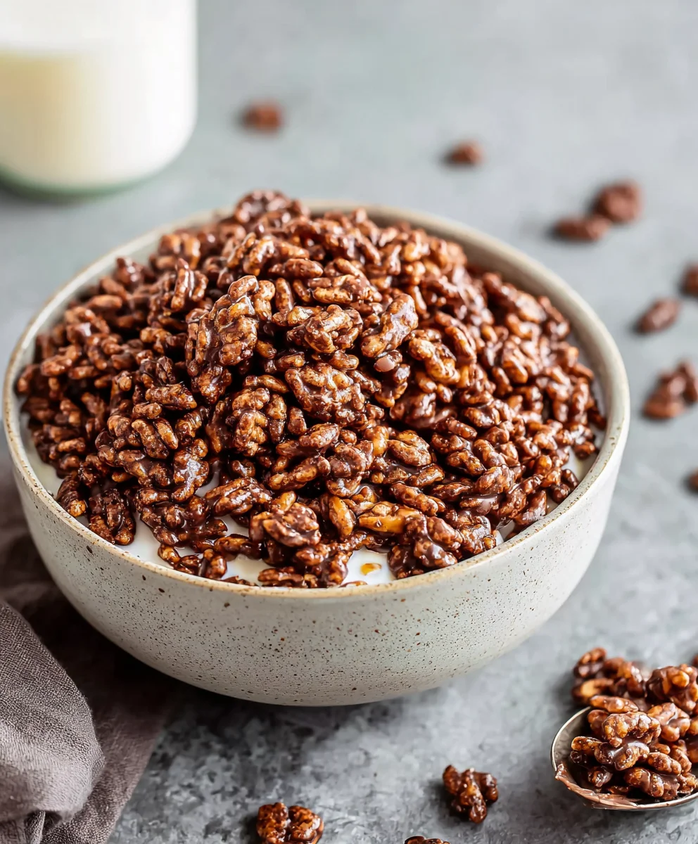 Healthy Crispy Chocolate Puffed Rice Cereal-Low Sugar