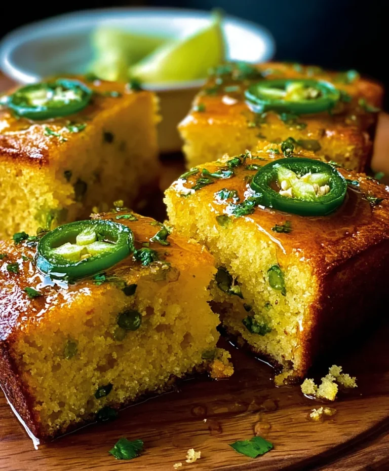 Spicy Jalapeno Cornbread with Lime Honey Drizzle