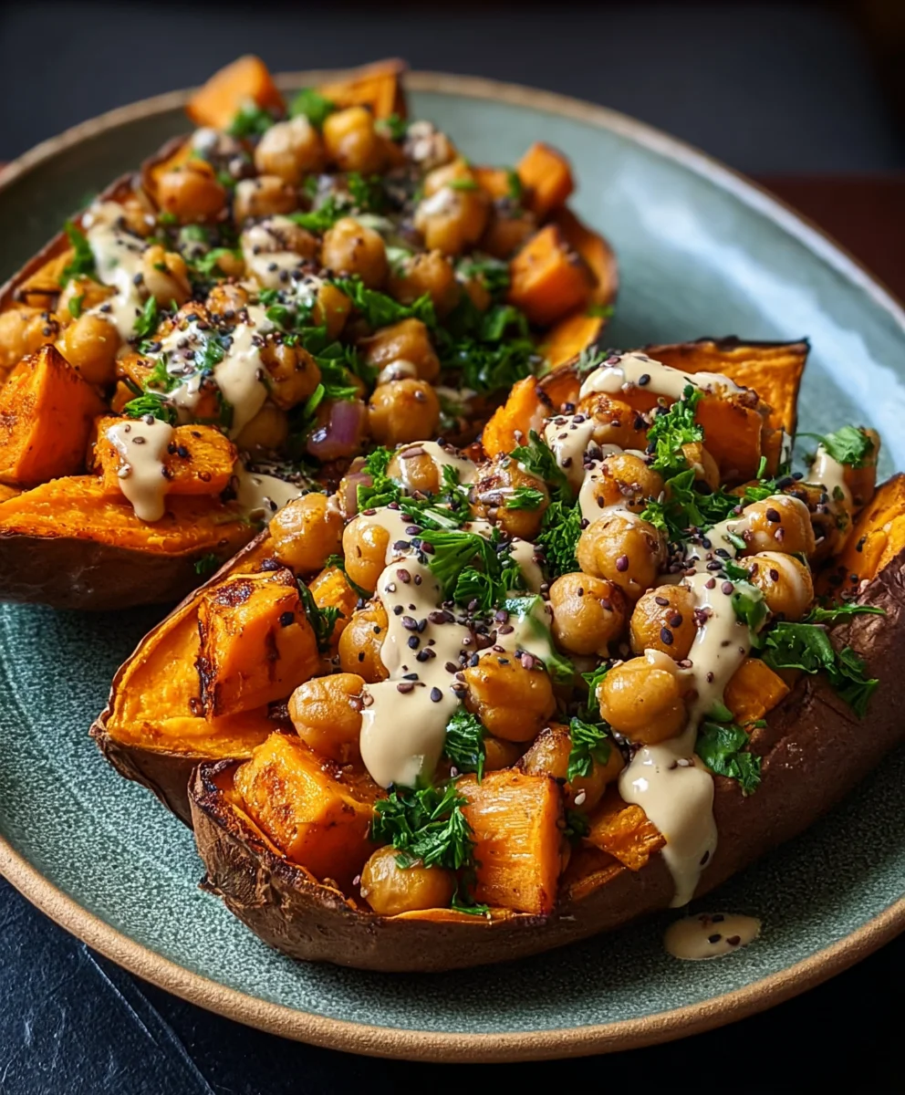 Sweet Potatoes Tahini Butter Chickpeas Recipe