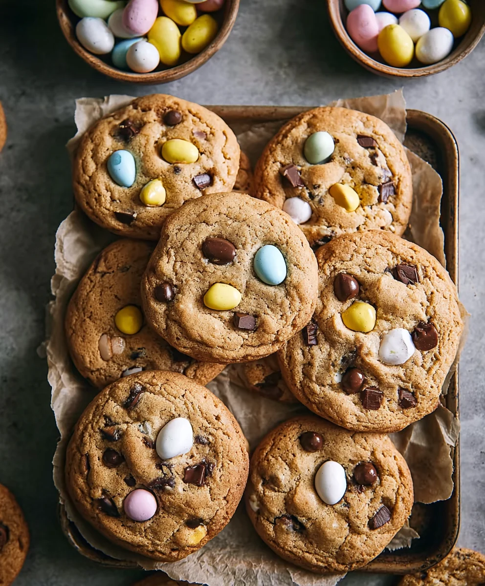 Thick Mini Egg Chocolate Chip Cookies Recipe