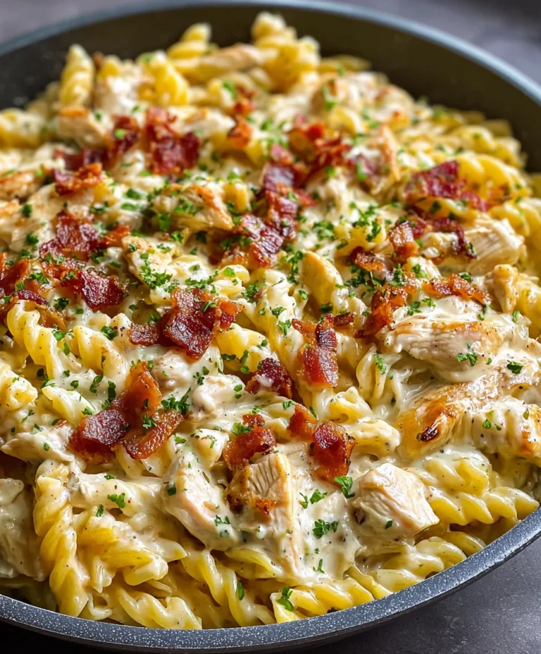 One-Pan Creamy Ranch Beef Beef Bacon Chicken Pasta