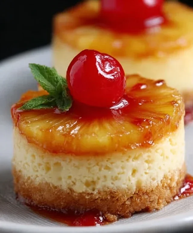 Mini Pineapple Upside-Down Cheesecakes