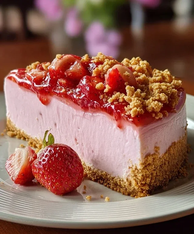 Strawberry Crunch Pink Cheesecake