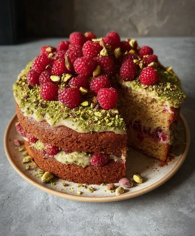 Pistachio Raspberry Cake