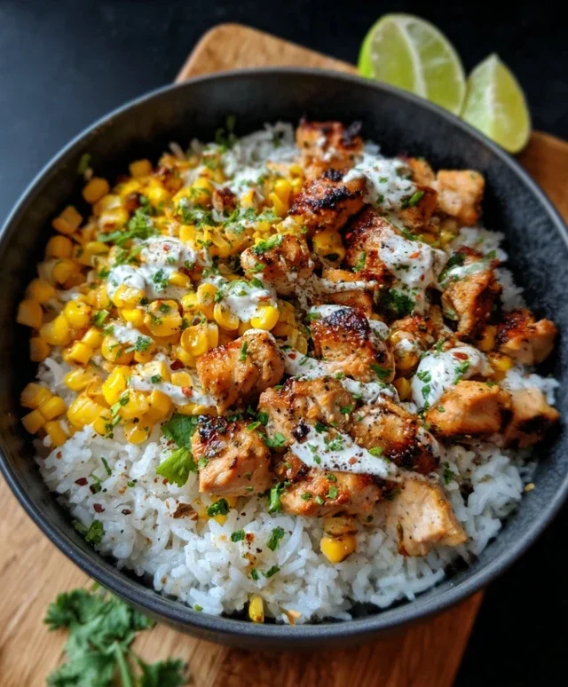 Street Corn Chicken Rice Bowl