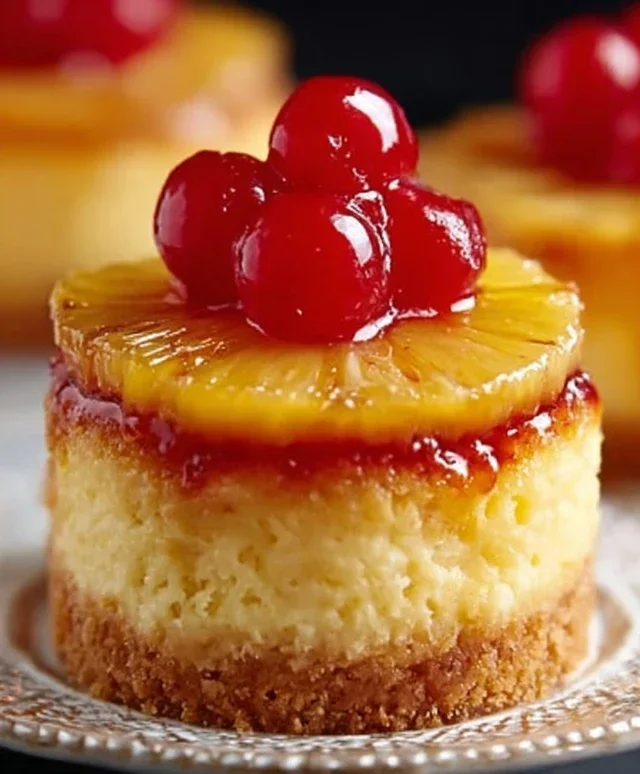 Mini Pineapple Upside-Down Cheesecakes