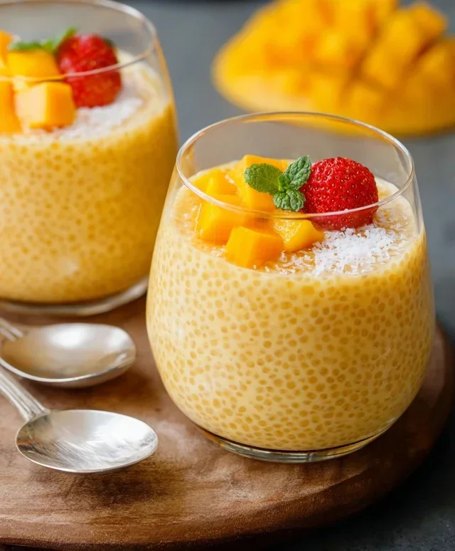 Mango Tapioca Pudding (Mango Sago)