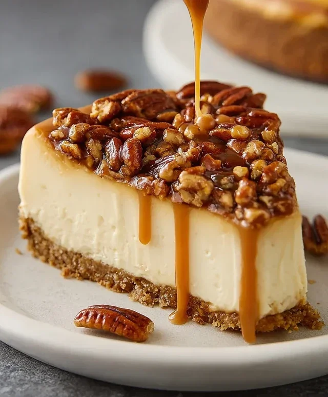 Vegan Caramel Pecan Cheesecake