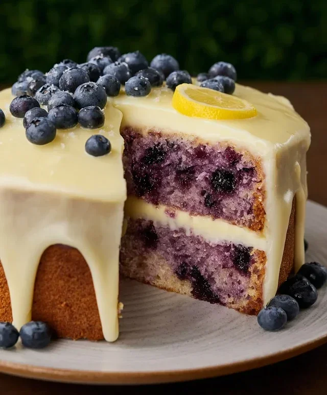 Blueberry Cake with Lemon Cream Cheese Frosting