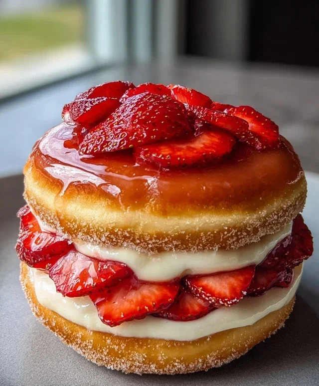 Strawberry Cheesecake Doughnut Burger