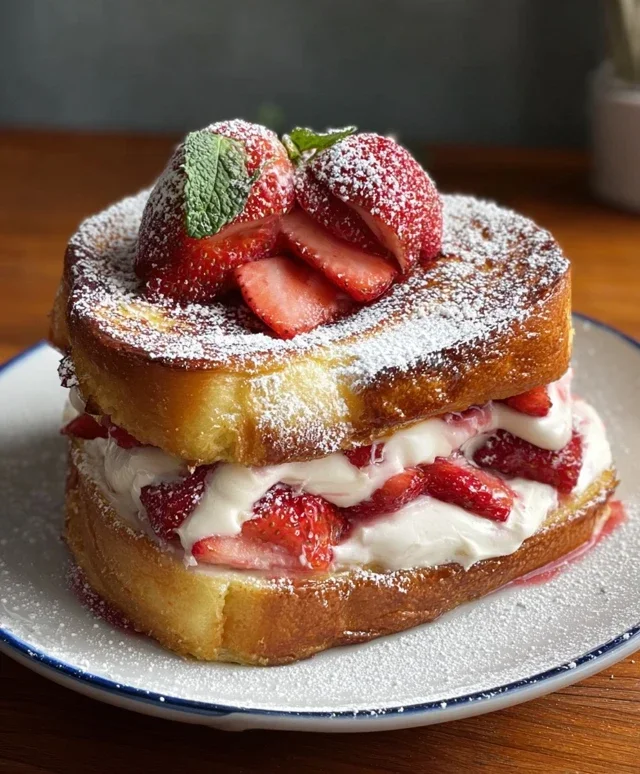 Strawberry Cream Cheese Stuffed French Toast