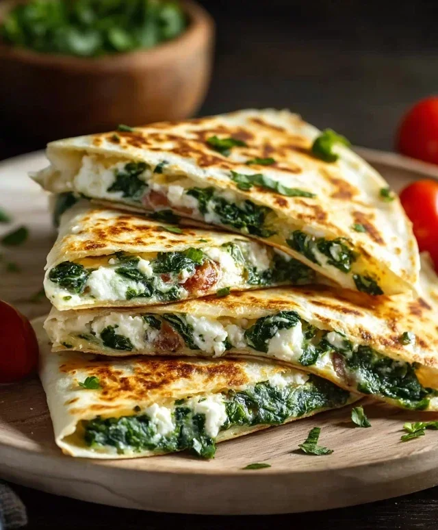 Spinach and Feta Quesadillas