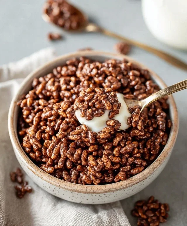 Healthy Crispy Chocolate Puffed Rice Cereal