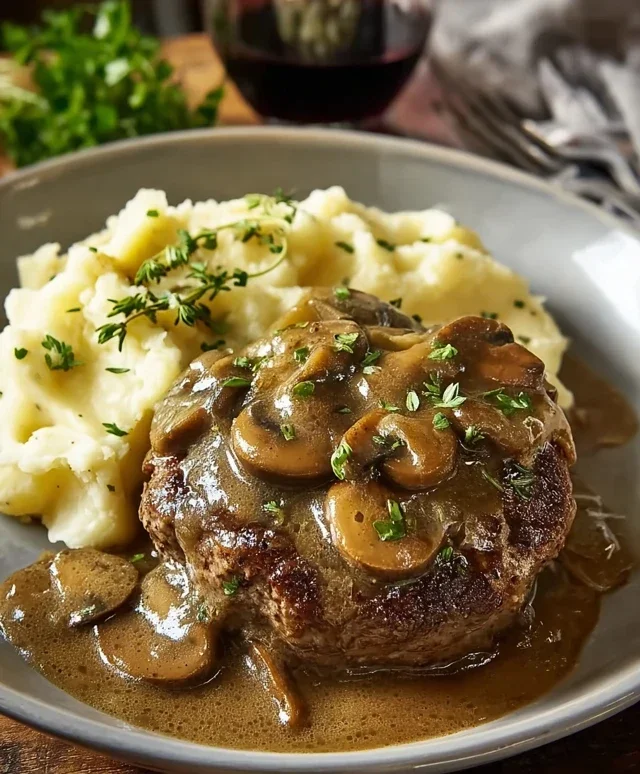 Bobby Flay’s Salisbury Steak Recipe with Mushroom Gravy