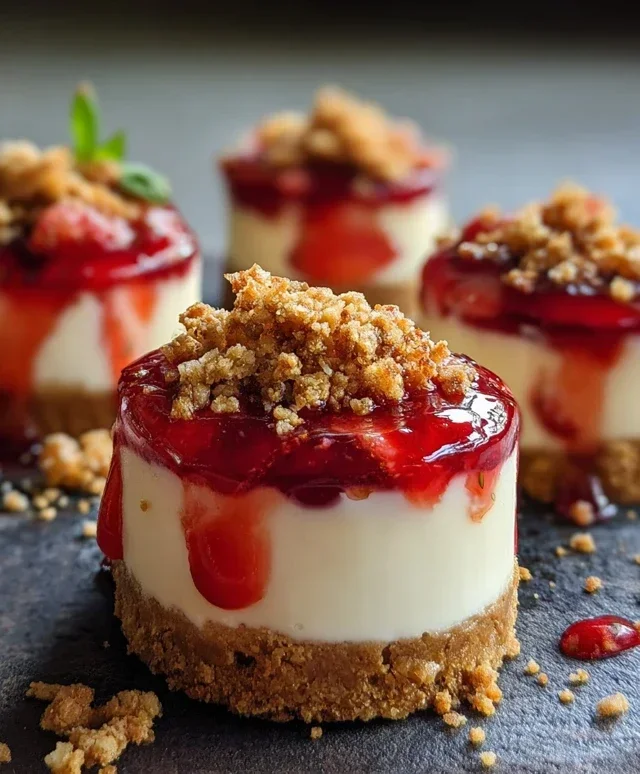 Mini Strawberry Crunch Stuffed Cheesecake