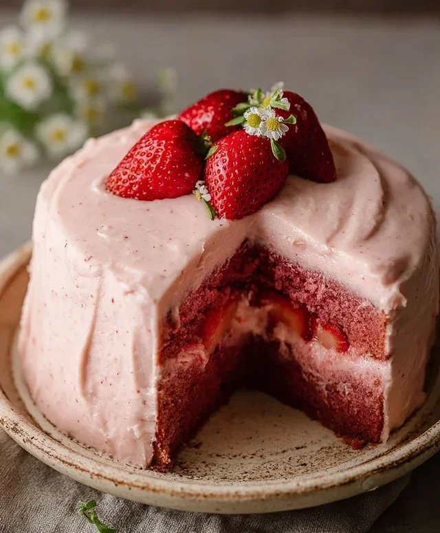 Small-batch Vegan Strawberry Cake