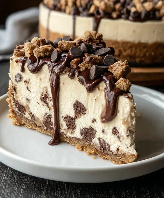 No Bake Cookie Dough Cheesecake