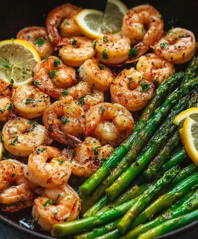 Lemon Garlic Shrimp and Asparagus (20-Minutes)