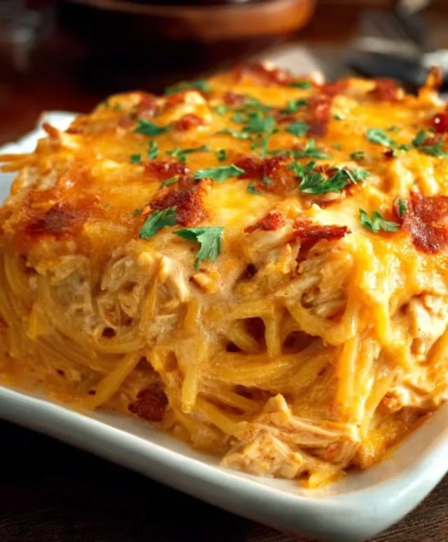 Spicy Southern Cheesy Chicken Spaghetti Casserole