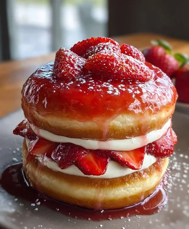Strawberry Cheesecake Doughnut Burger