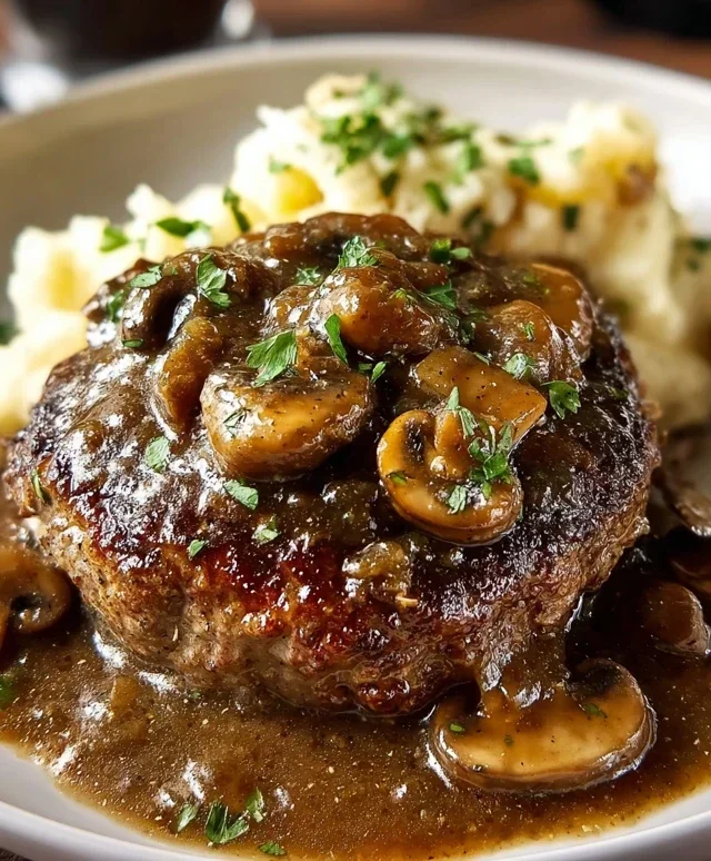 Bobby Flay’s Salisbury Steak Recipe with Mushroom Gravy