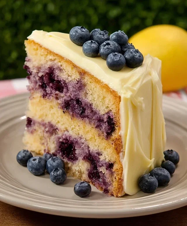 Blueberry Cake with Lemon Cream Cheese Frosting