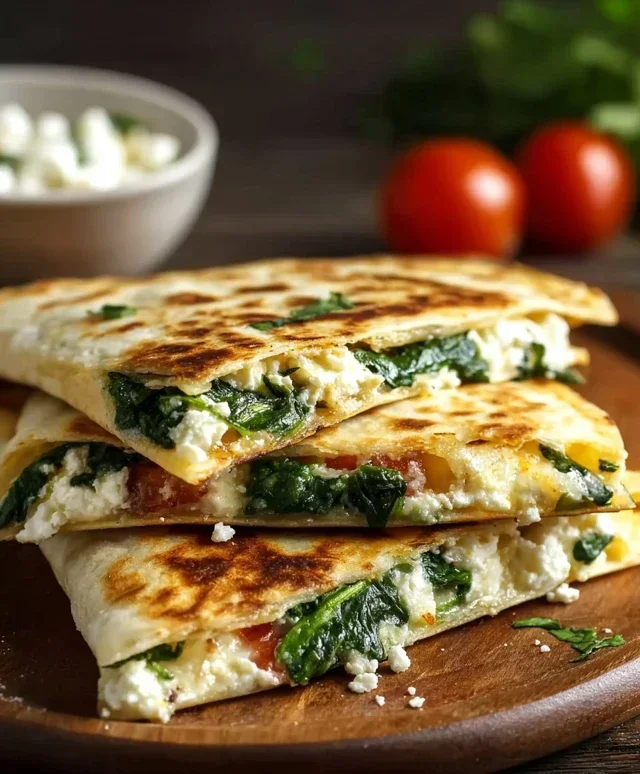 Spinach and Feta Quesadillas