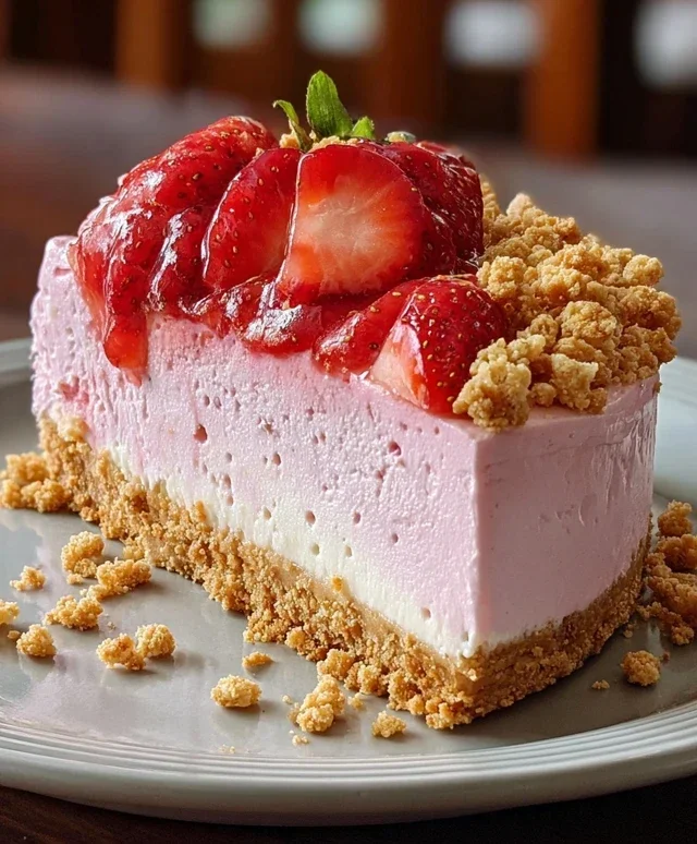 Strawberry Crunch Pink Cheesecake