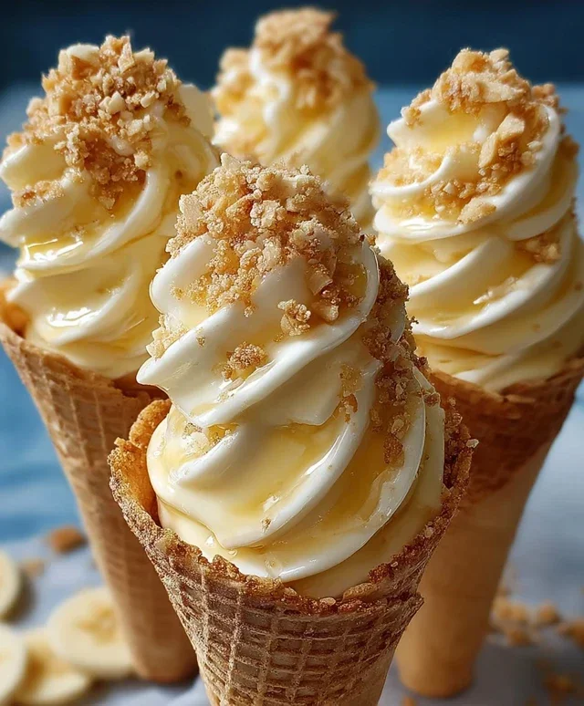 Banana Pudding Cheesecake Cones