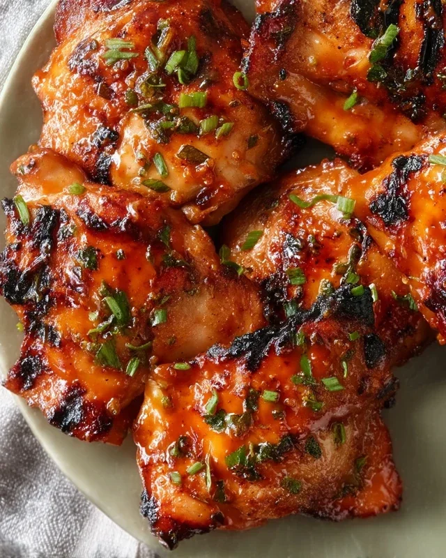 Grilled Honey Buffalo Chicken Thighs