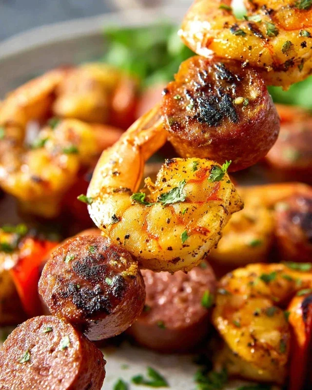 Sausage and Shrimp Kabobs