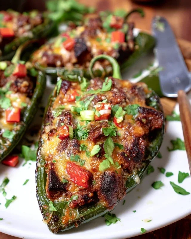 Brisket Stuffed Poblano Peppers