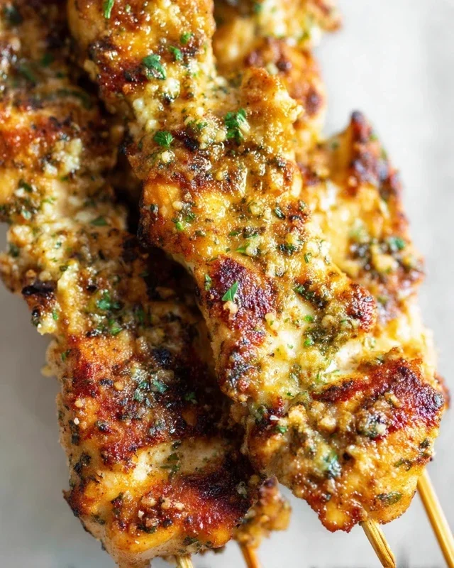Ranch Garlic Parmesan Chicken Skewers