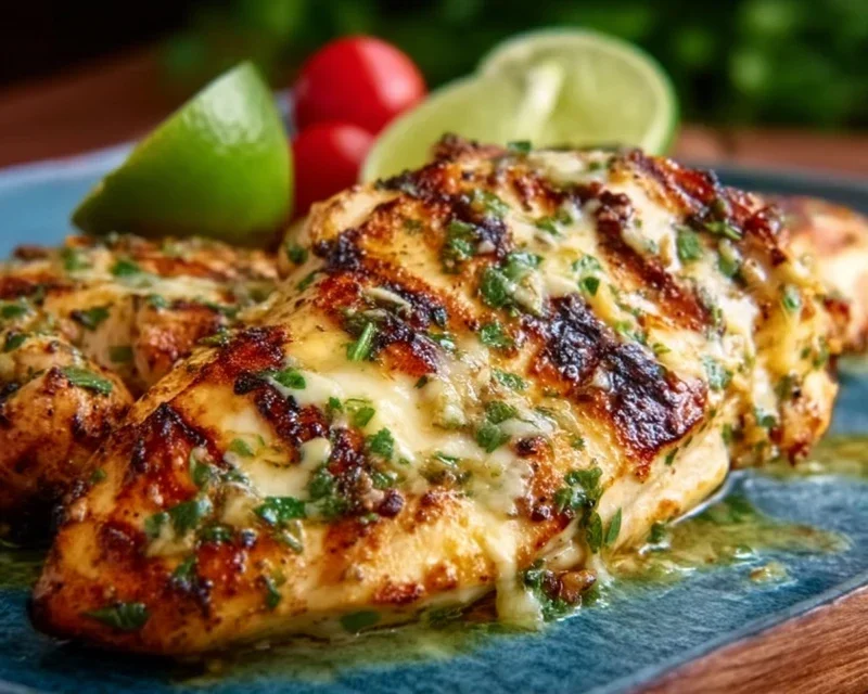 Grilled Salsa Verde Pepper Jack Chicken