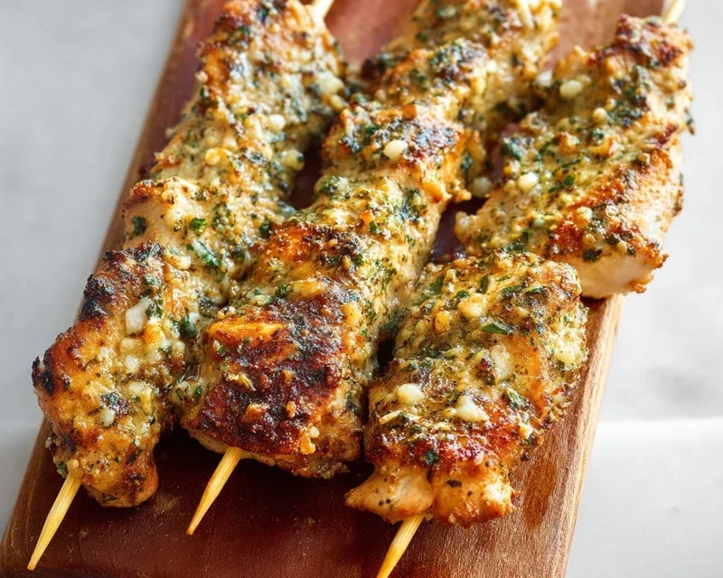 Garlic Parmesan Chicken Skewers