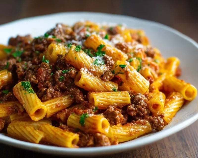 Beef Pasta in Tomato Sauce {Beef Ragu Pasta}