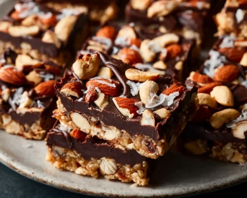 Dark Chocolate and Sea Salt Nut Bars