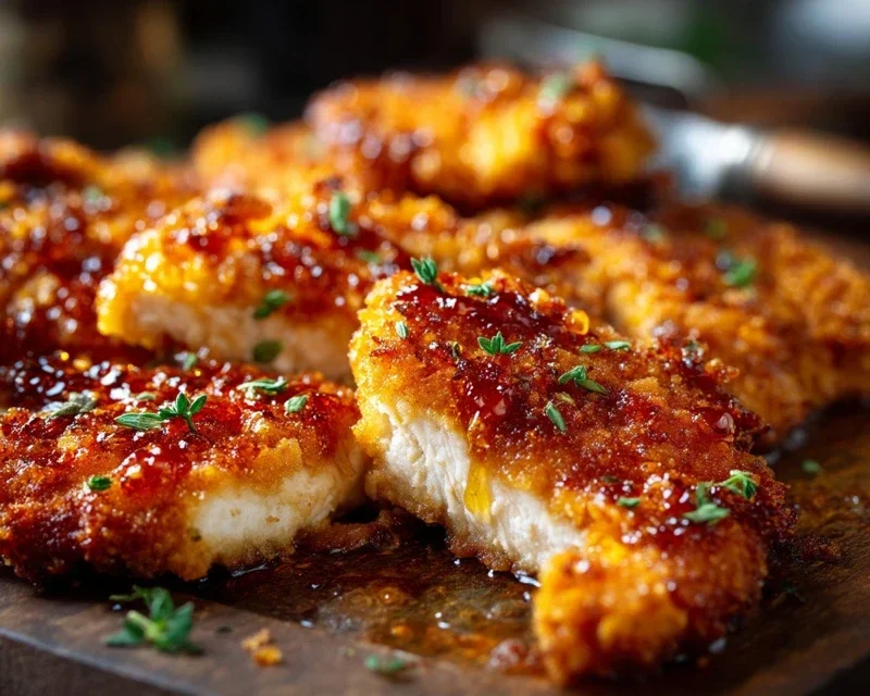 Baked Crunchy Hot Honey Chicken