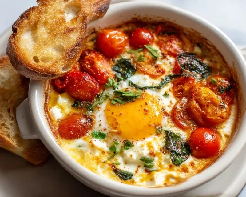 Baked Feta Eggs